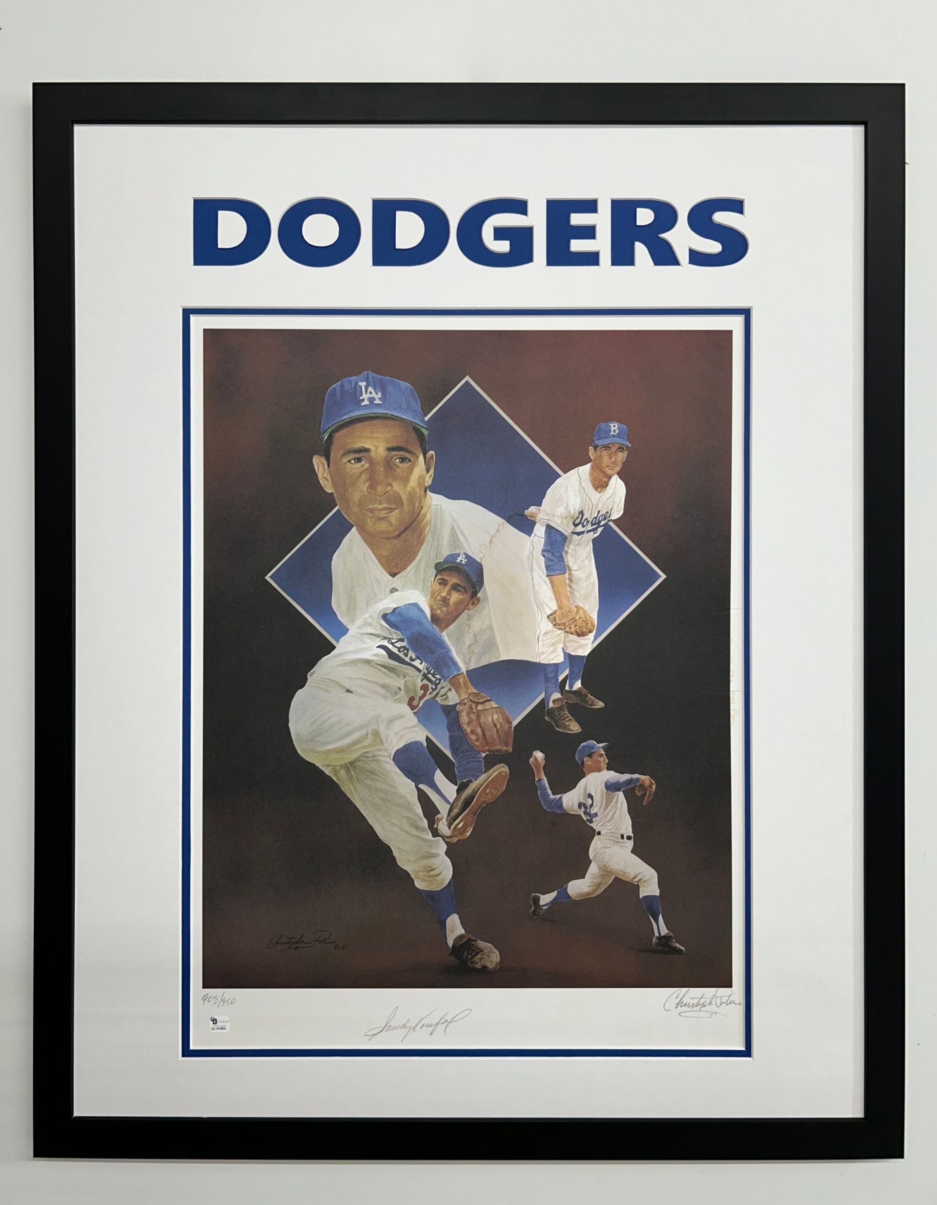 Dodgers Vintage Pitcher Framed Print