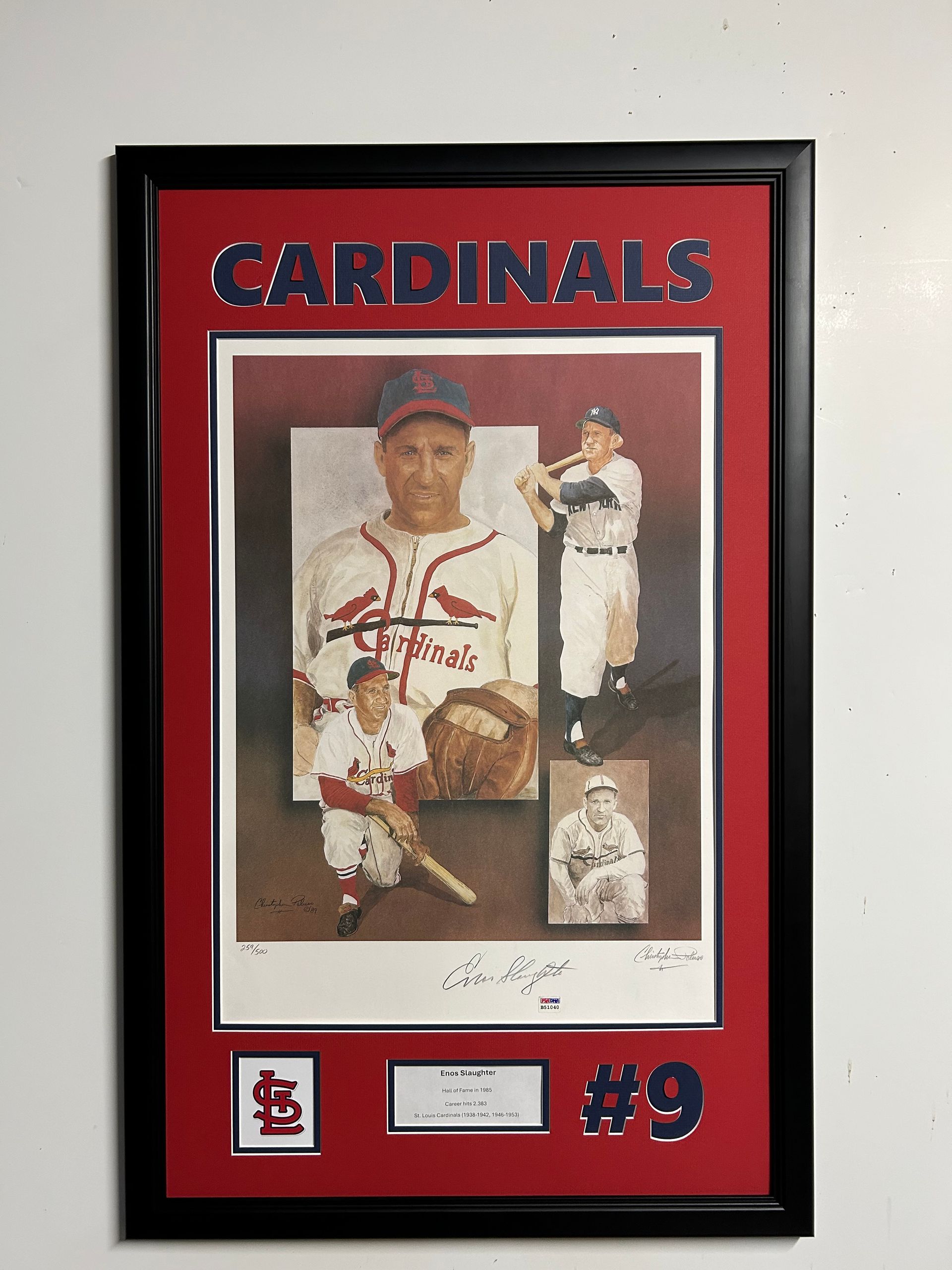 Enos Slaughter Cardinals Framed Tribute