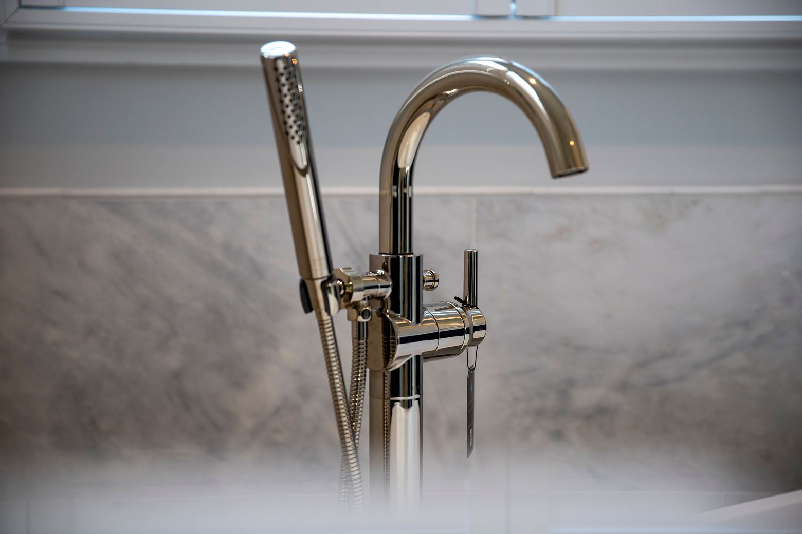 Freestanding Tub Faucet Installation in Reisterstown MD. New Plumbing.