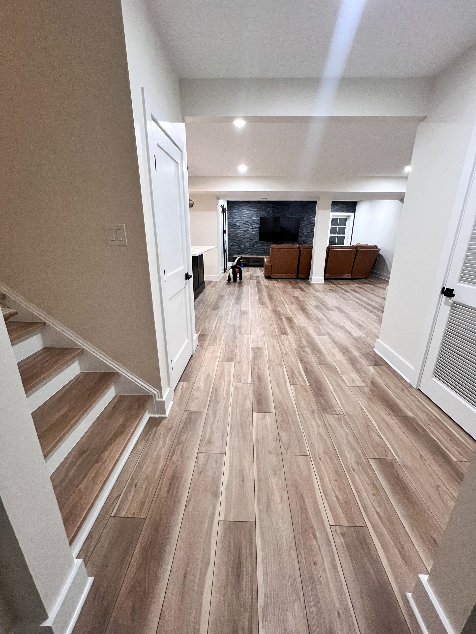Fulton MD Basement Remodel with New Interior Doors and Hardware Installation.