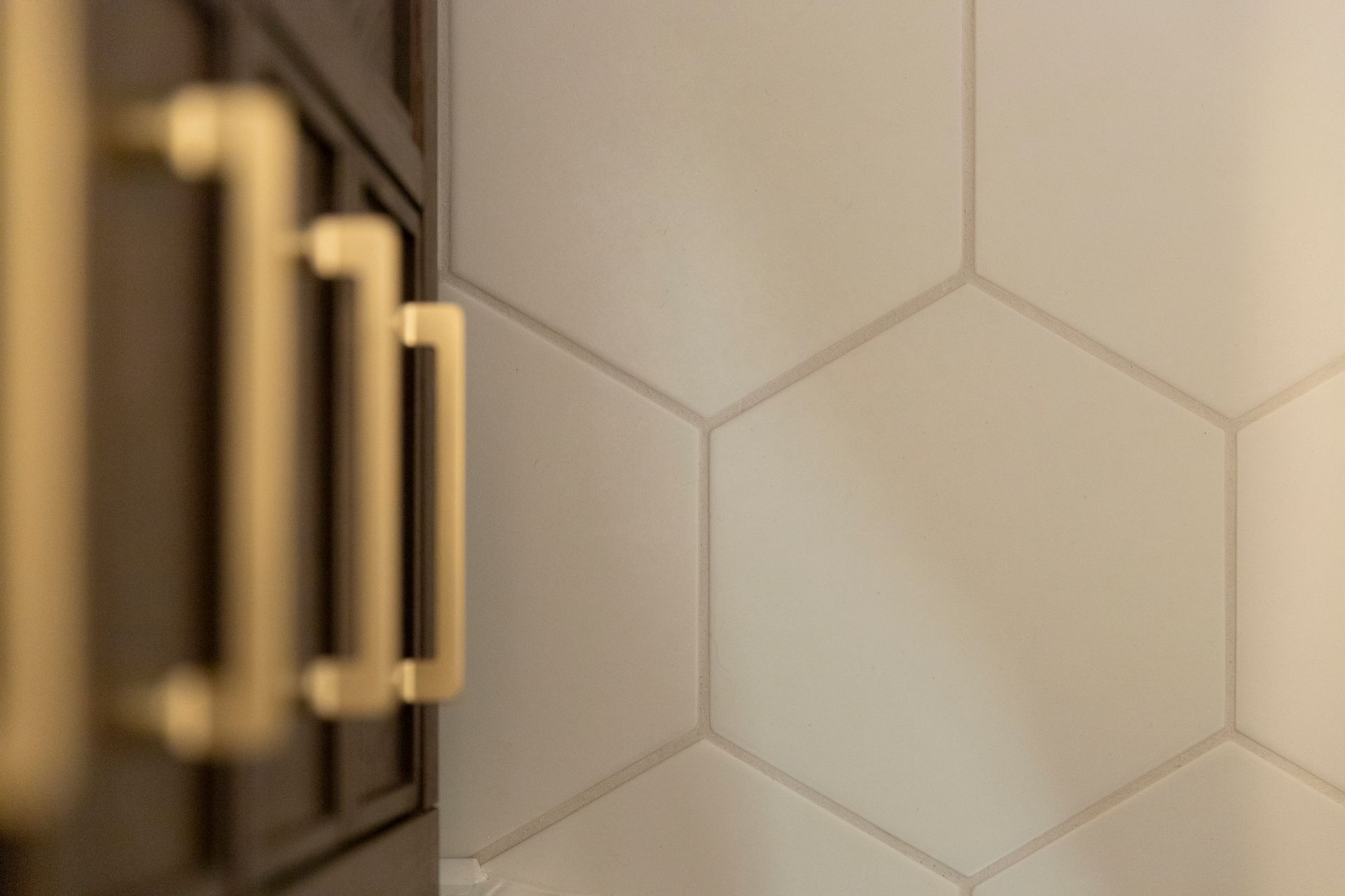 Relocated vanity plumbing lines.