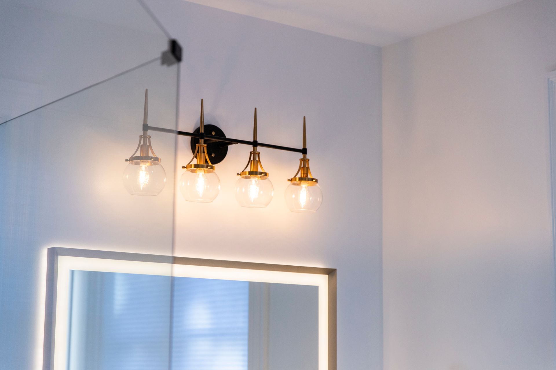 Cockeysville, MD master bathroom remodel with a modern freestanding tub.