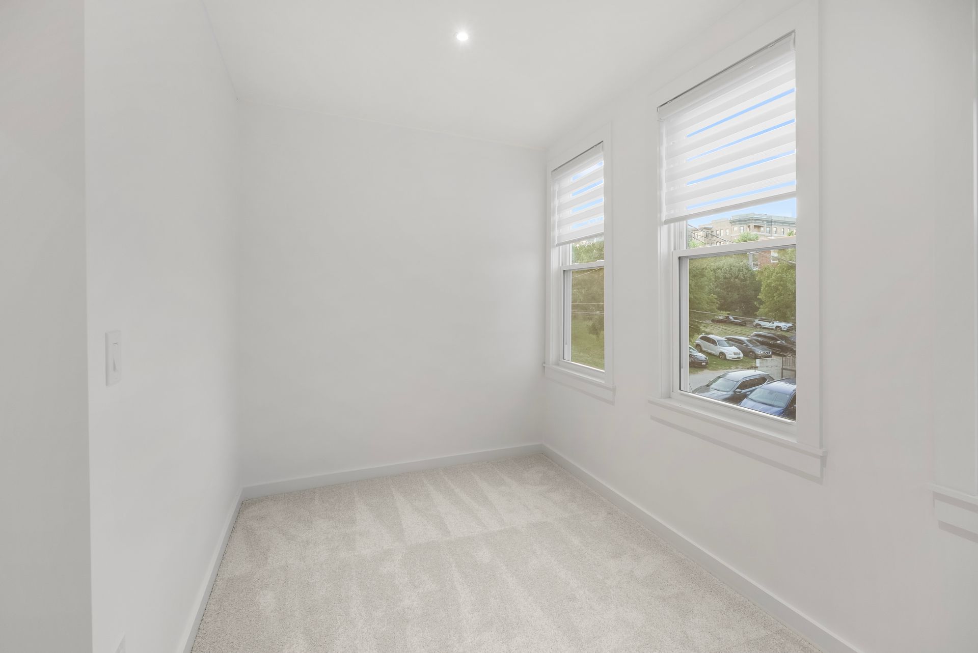 Upgraded doors, windows, and trim throughout a renovated house.