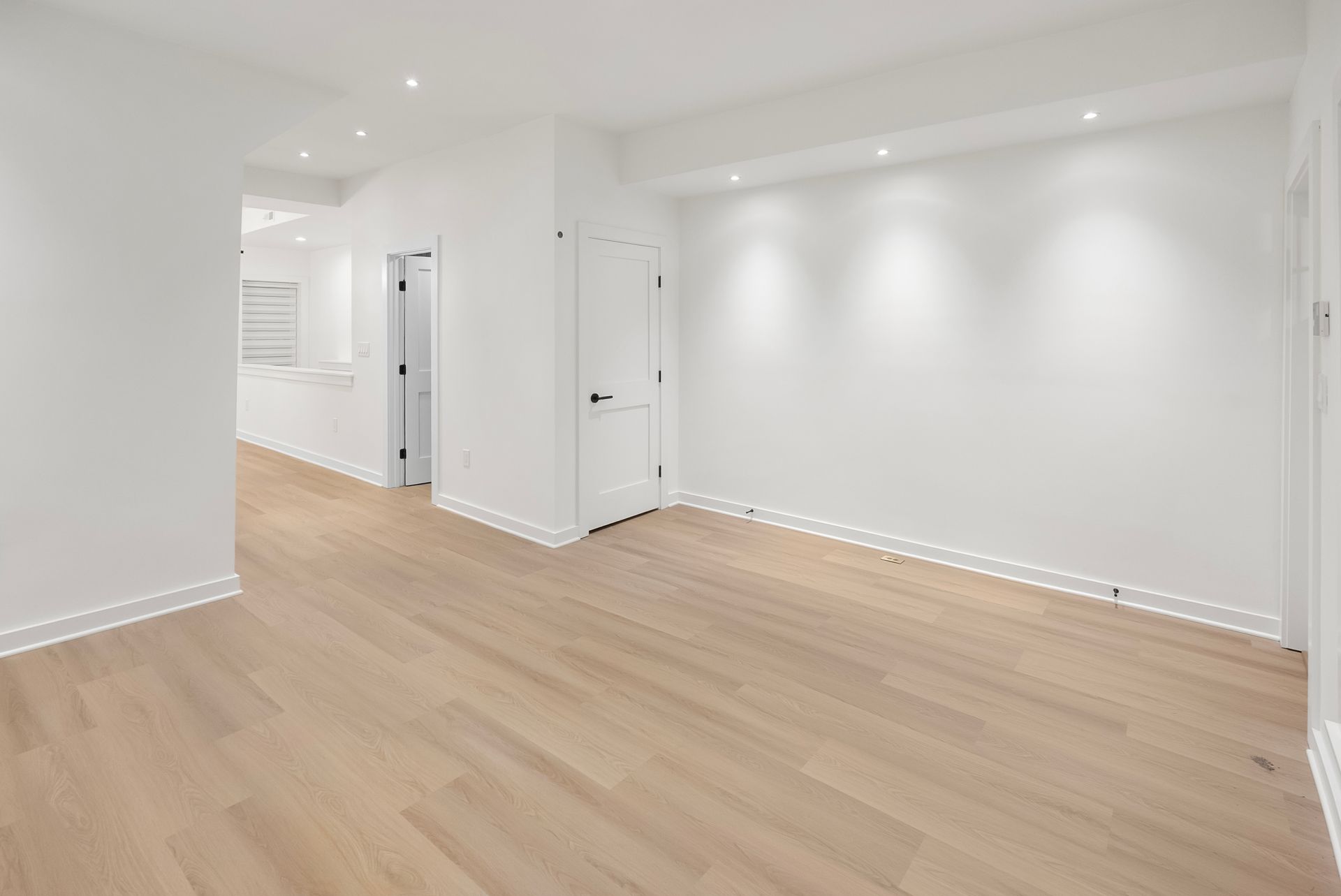 Open-concept floor plan after a structural residential remodel.
