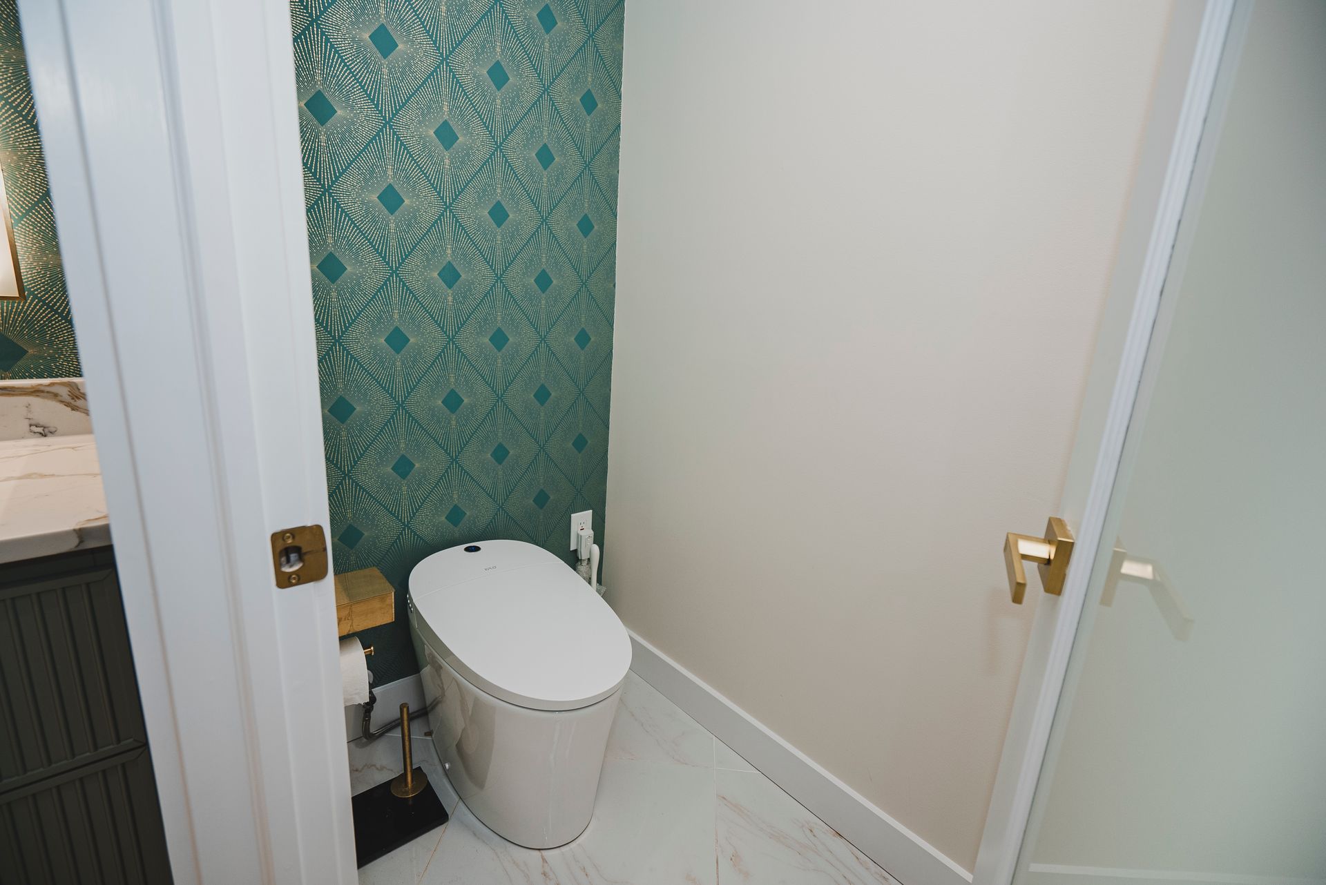 Bathroom footprint expansion in Reisterstown MD through structural closet demolition.