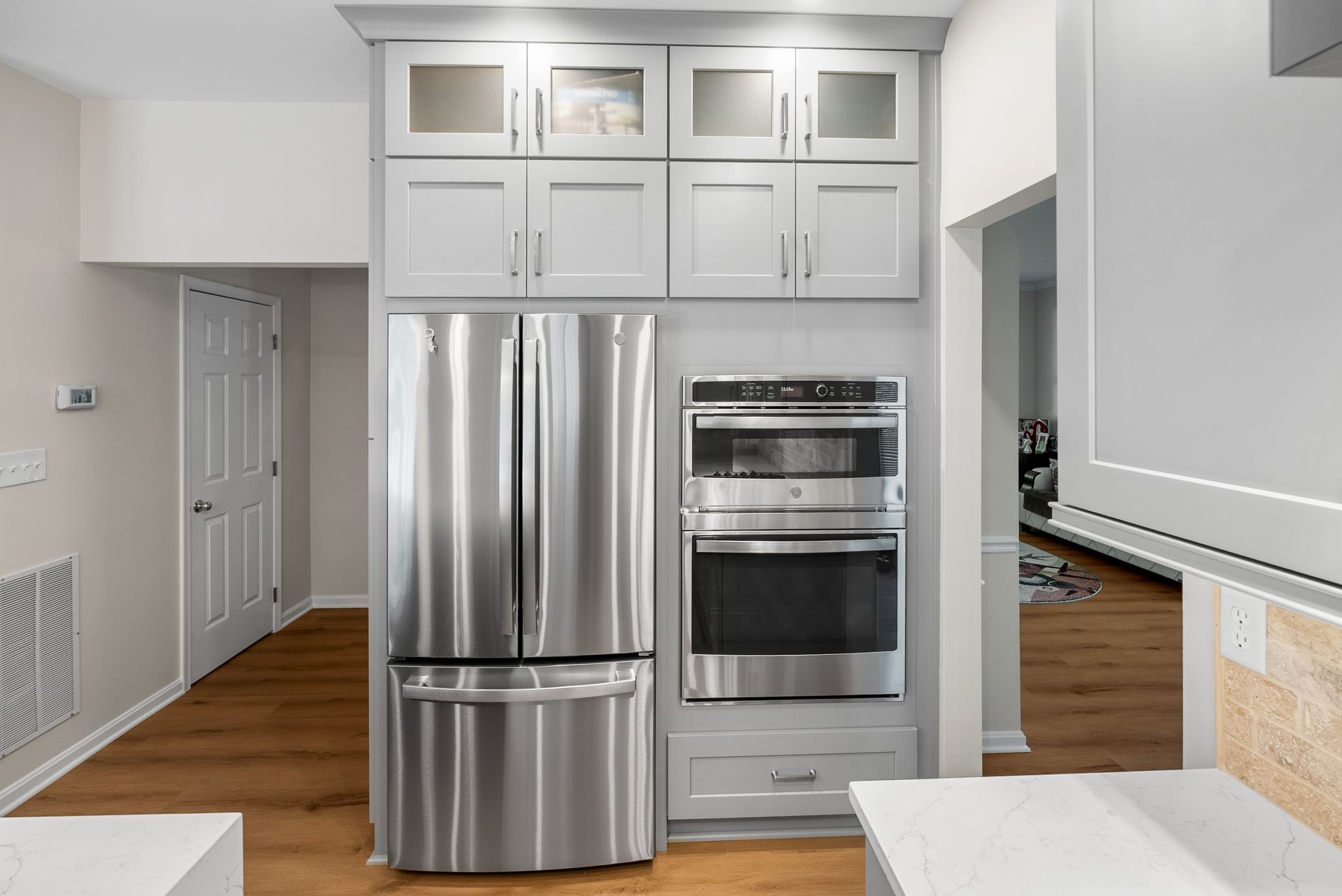 Residential home remodeling in Timonium MD highlighting a complete luxury kitchen transformation by A-1 Renovations.