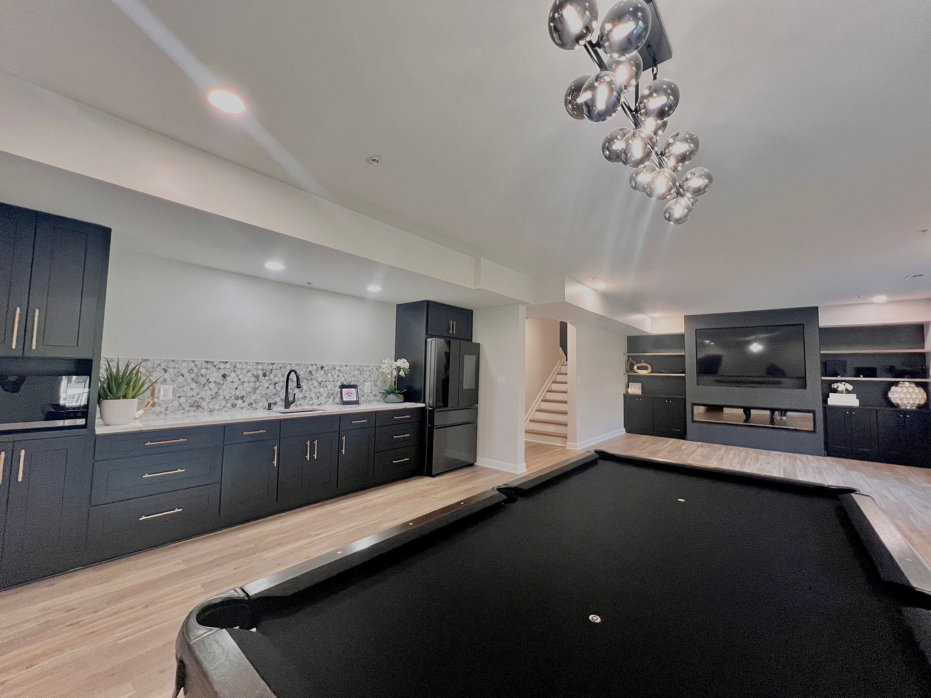 Basement Lighting Installation and Electrical Wiring Upgrade Ellicott City MD.