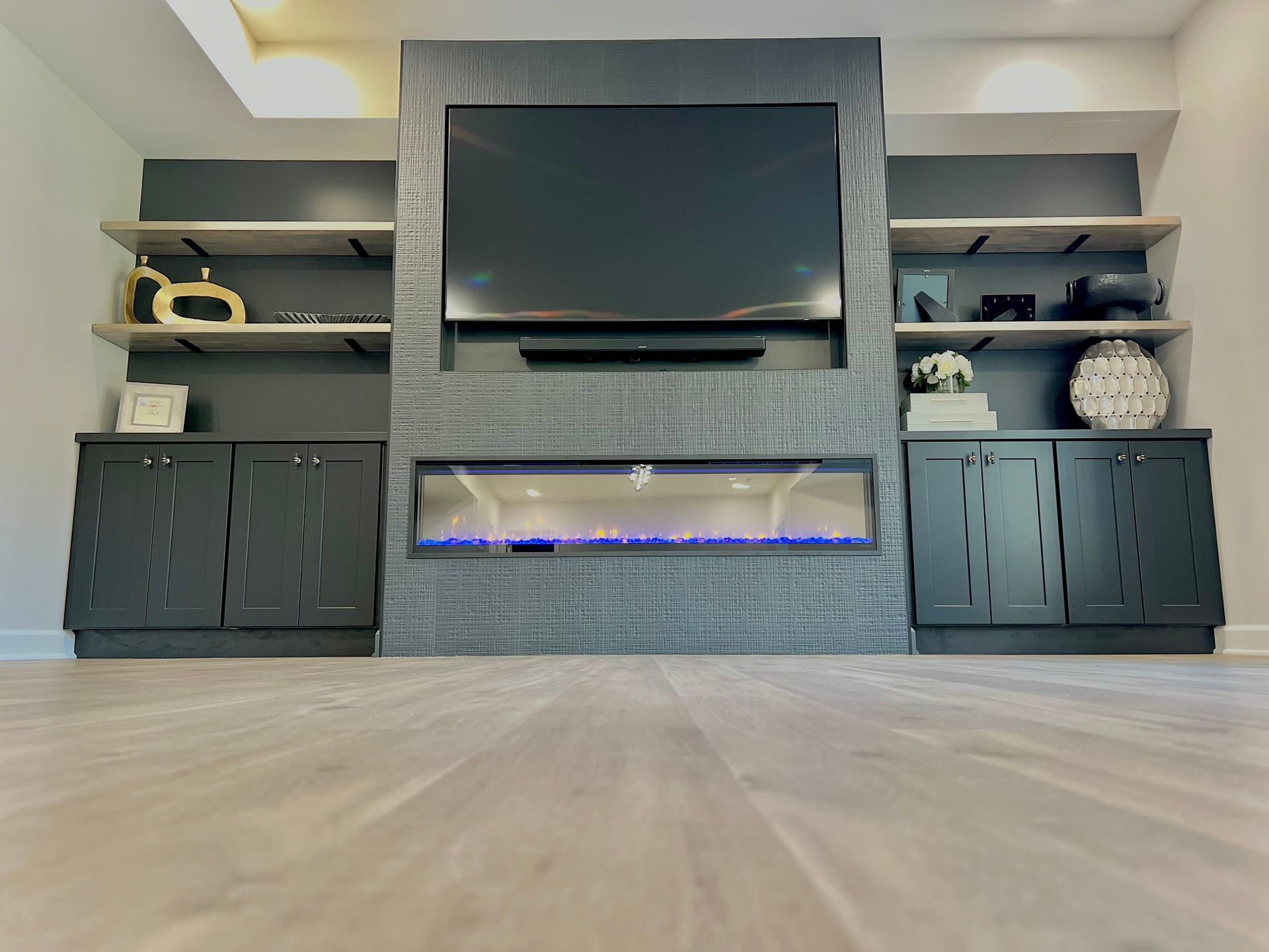 Basement TV Wall Remodel and Installation in Ellicott City MD.