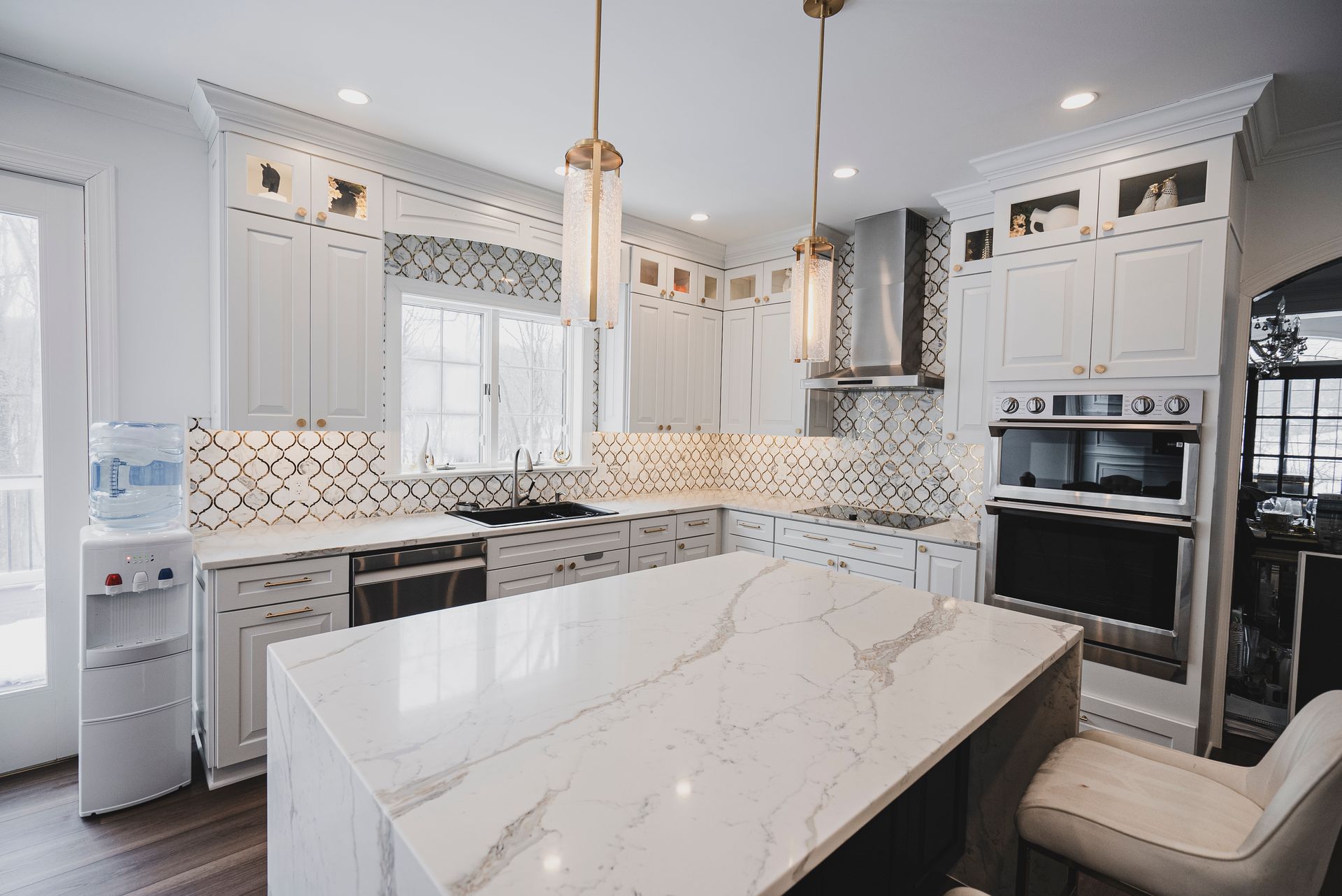 A seamless transition between cooking and living spaces in a new kitchen.