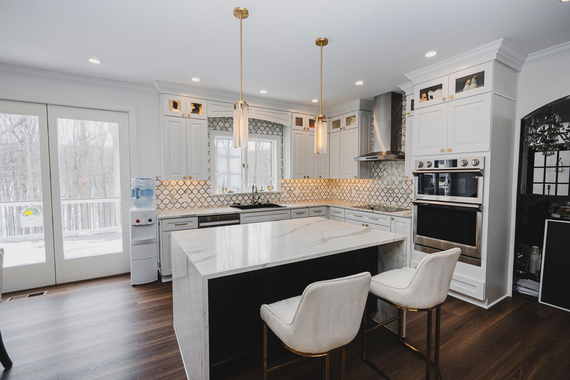 The intersection of luxury design and professional construction in a kitchen remodel.