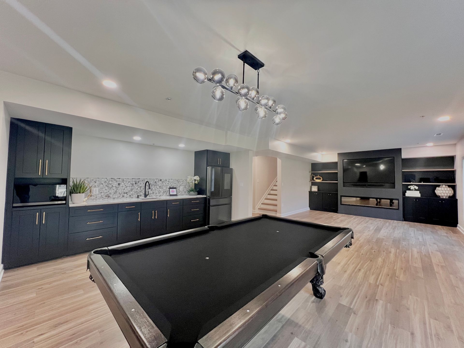 Ellicott City basement transformation: extra living space awaits.