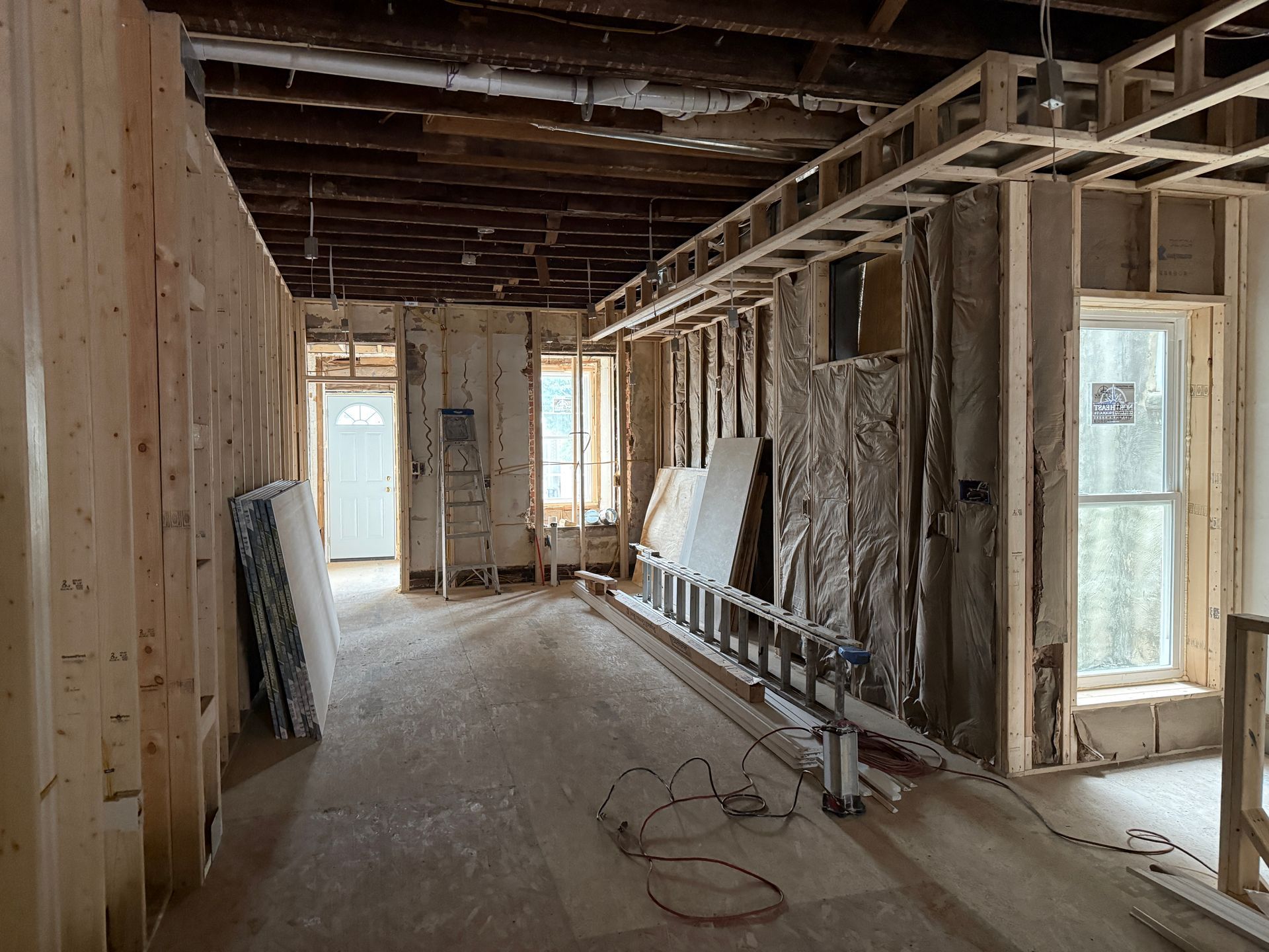 Luxury home remodeling project with custom architectural details.