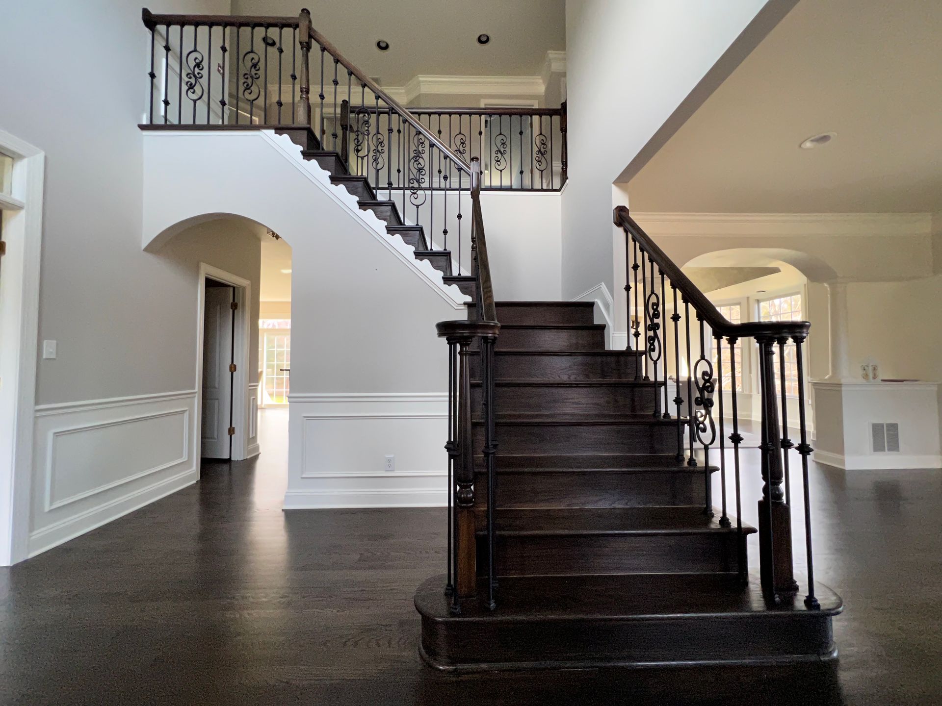 A custom-built staircase in Fallston home.