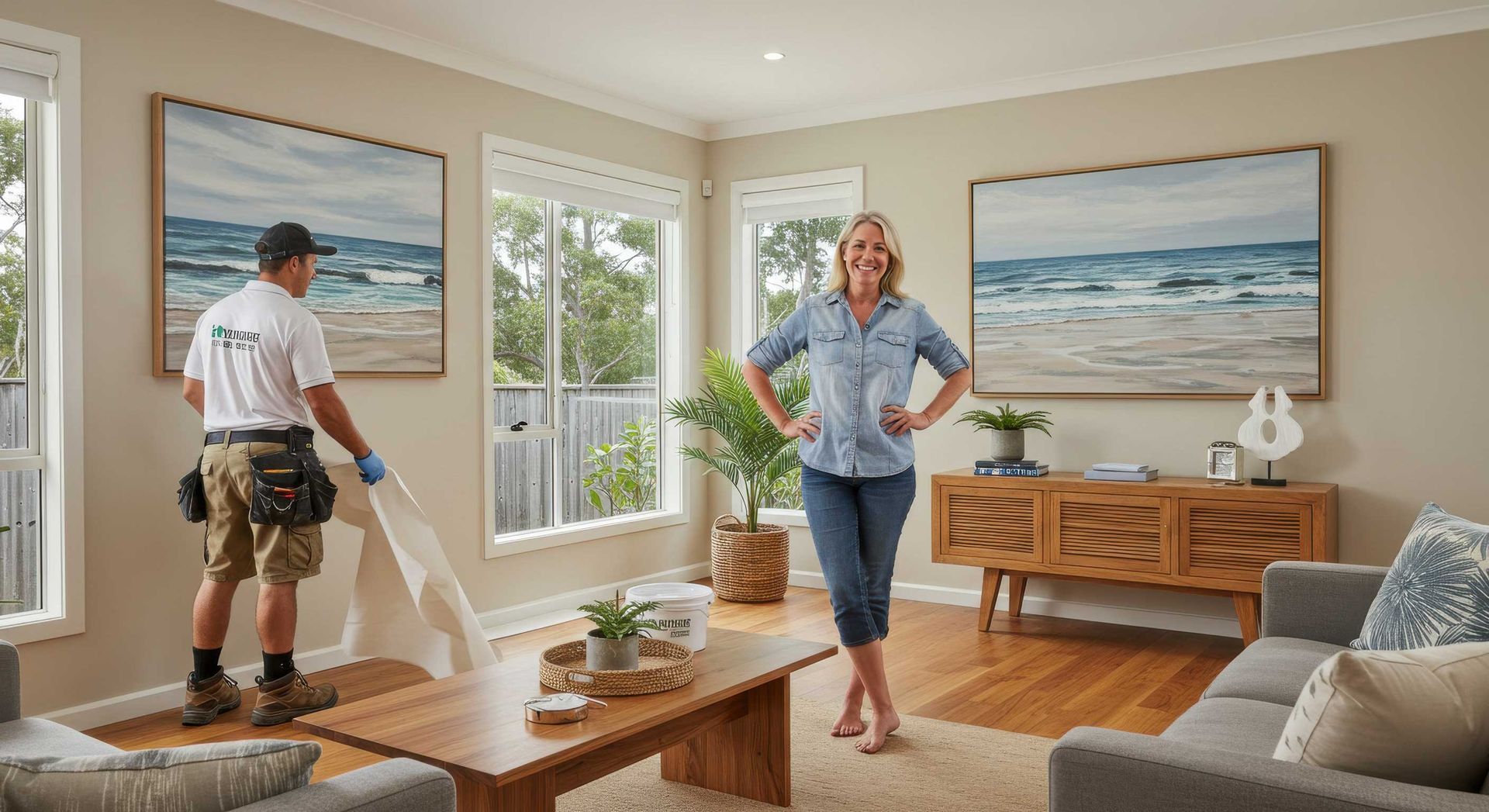 Freshly Painted Living Room Interior in Mackay