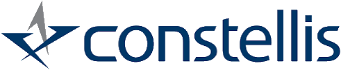 a logo for constellis with a star in the middle