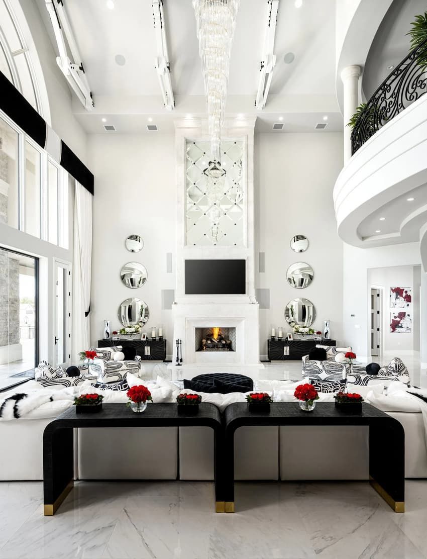 luxury black and white modern living room