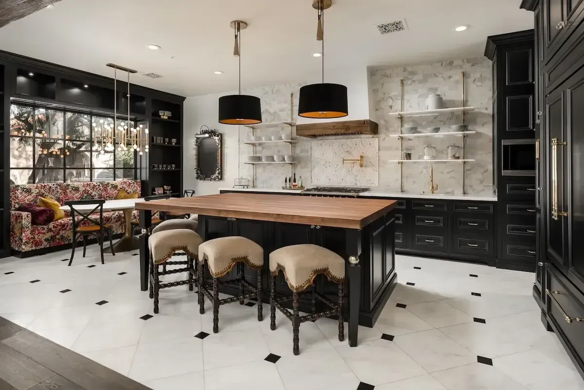 Two-Tone Kitchen Cabinets Two-tone kitchen with white cabinets for contrast