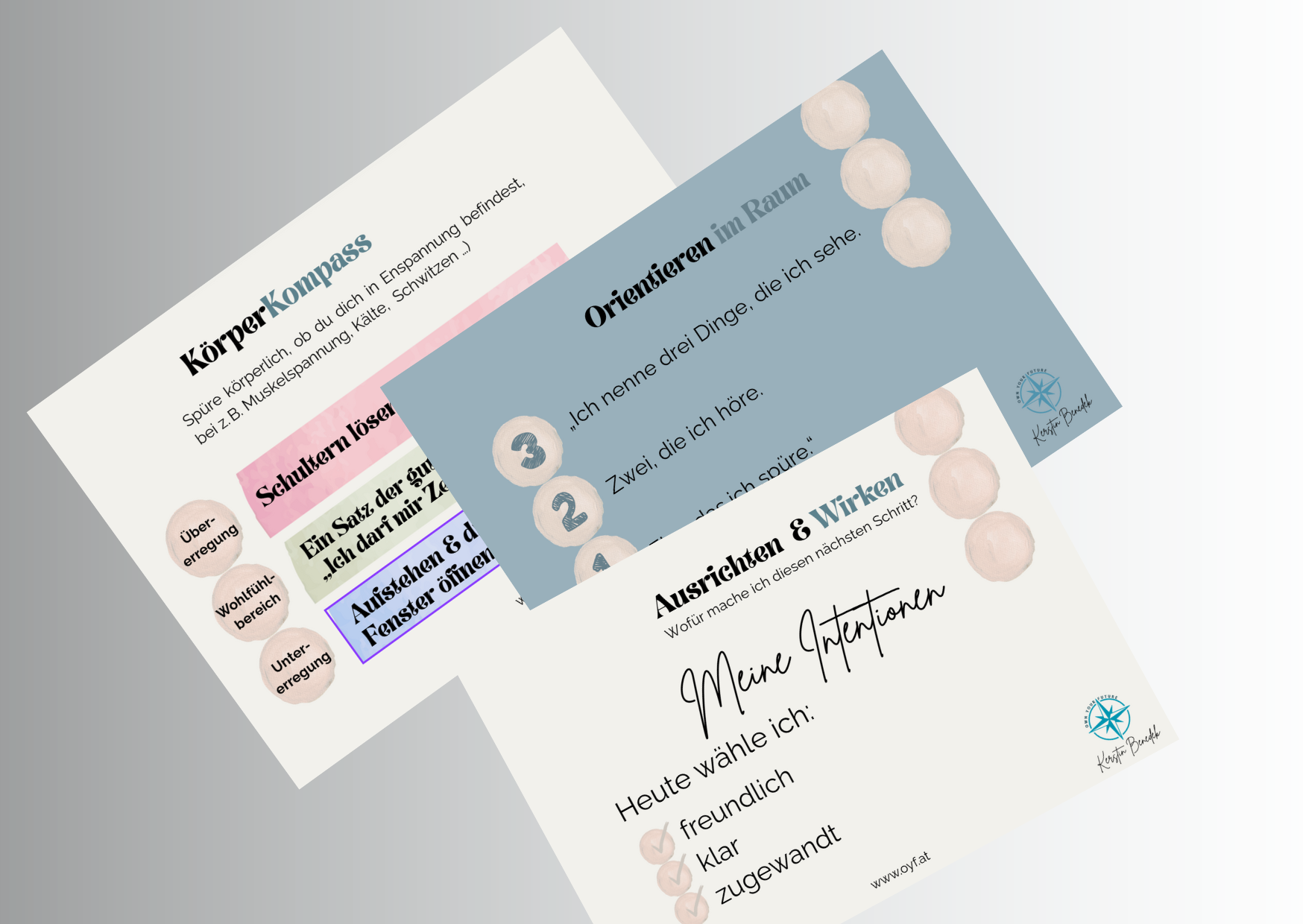 Three cards: