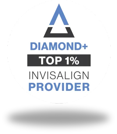 a diamond + top 1 % invisalign provider logo