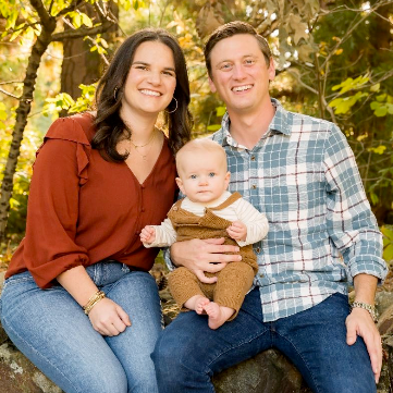Doctor Steven Hancock with wife and son