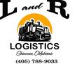 Logo for L and R Logistics, Shawnee, Oklahoma, featuring a truck silhouette against an orange sun.