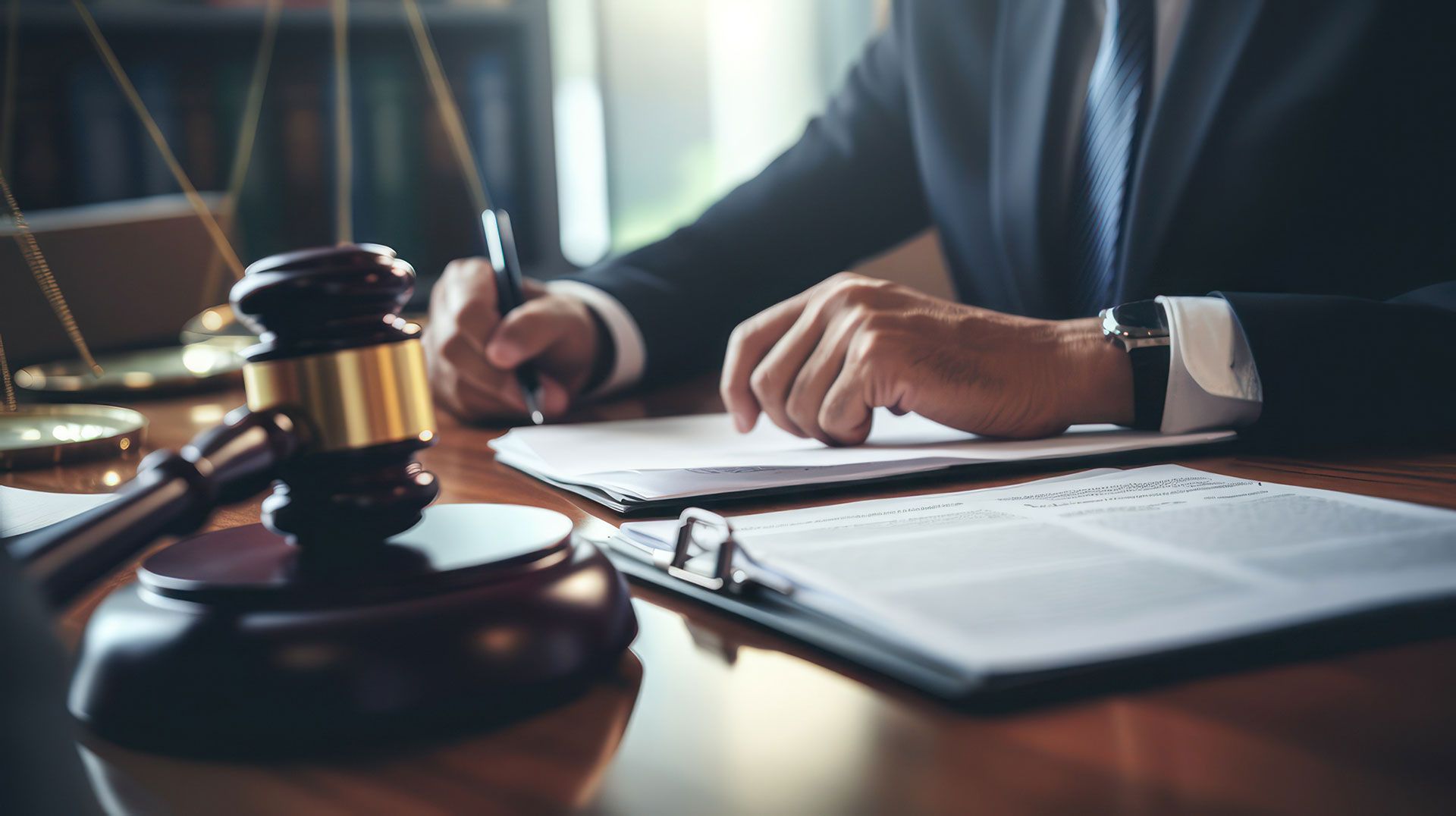 A meeting of legal experts and lawyers discussing in the office, business law firm consultant.