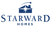 The logo for starward homes shows a house with a star coming out of it.