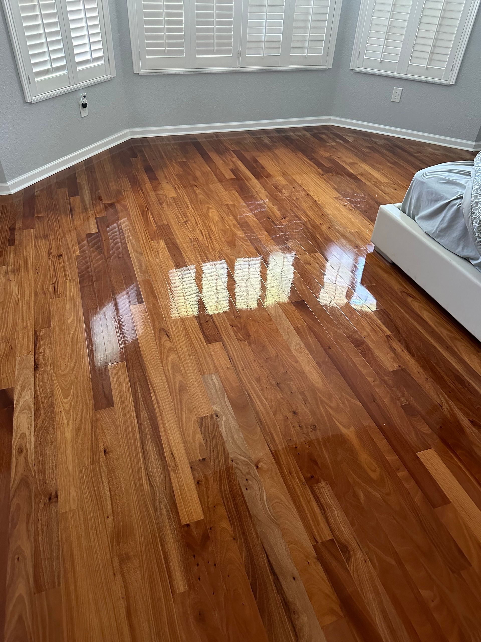 A person is mopping the floor under a couch.