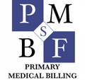 Logo for Primary Medical Billing: Square blocks with letters P, M, B, F, and S in the center. Text: PRIMARY MEDICAL BILLING.
