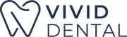 Logo for Vivid Dental, featuring a stylized tooth icon and the words 