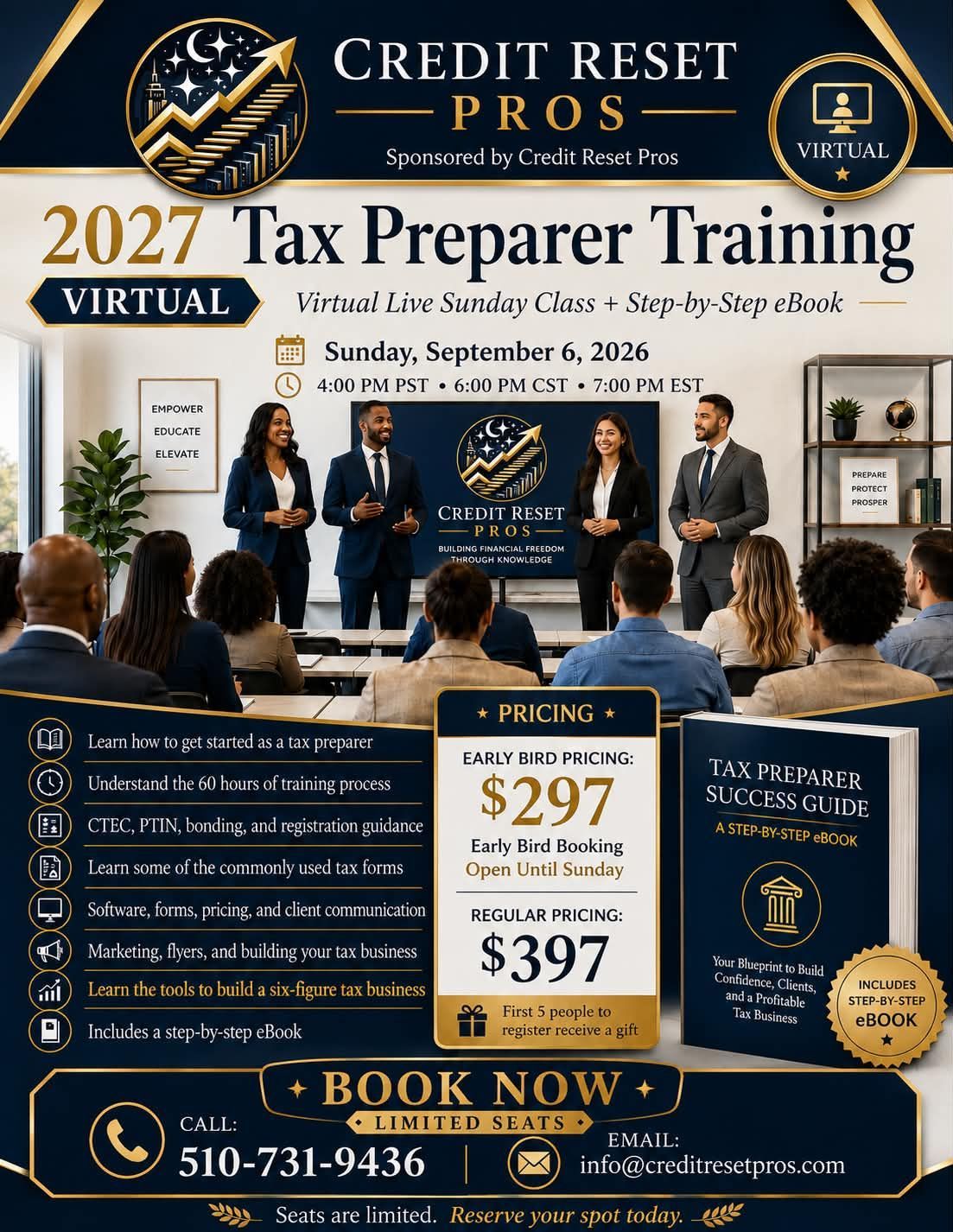 TAX PREPARER TRAINING 2027 (EARLY  BIRD) OPEN UNTIL SUNDAY AUGUST 30, 2026