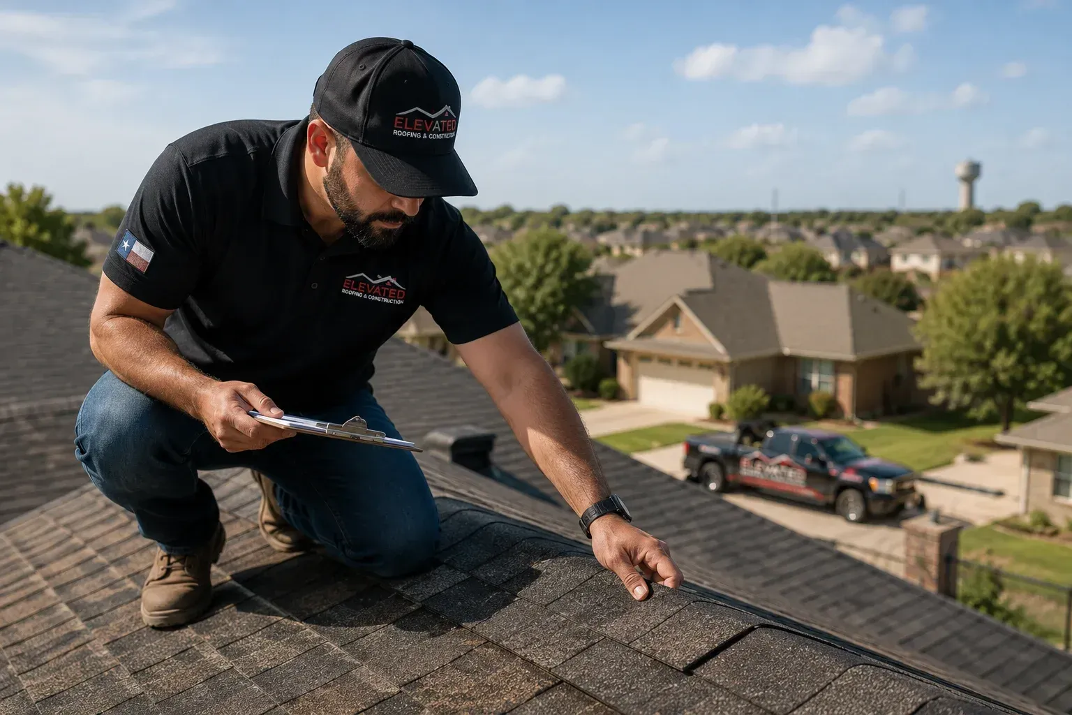 roofing expert examining shingles; how often should you get a roof inspection?