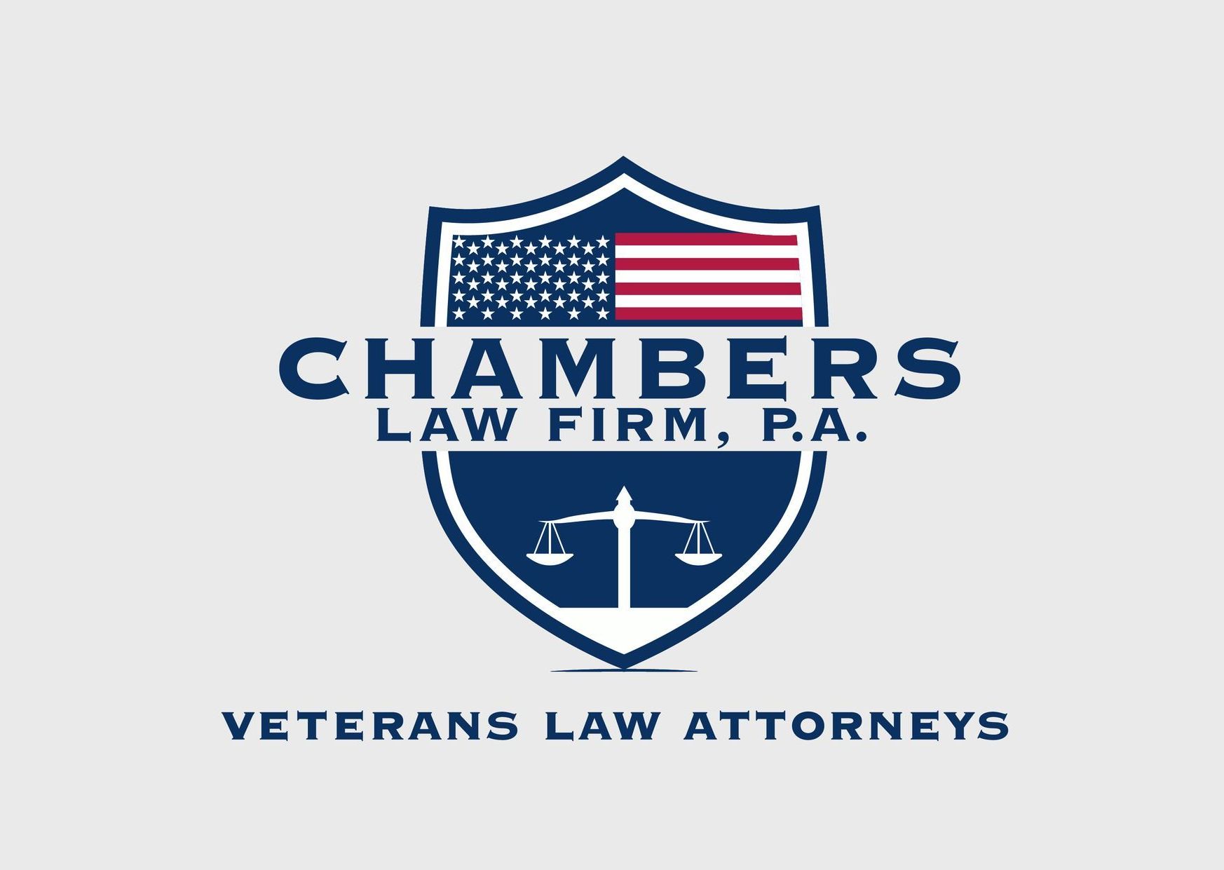 A logo for chambers law firm p.a. veterans law attorneys