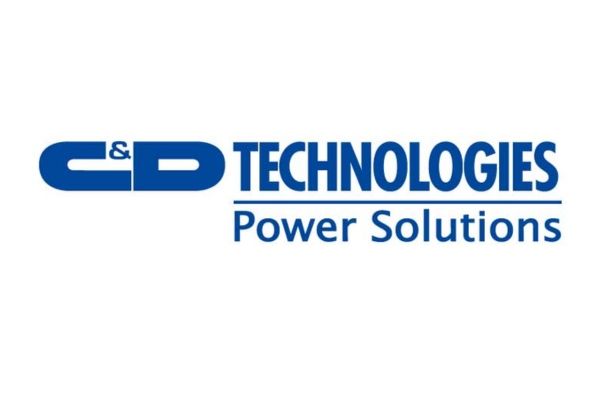The blue C&D Technologies Power Solutions corporate logo on a white background.