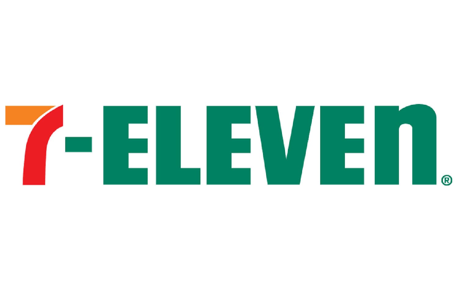 7-Eleven logo: Green text with