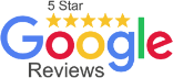 Google Reviews with 5 stars.