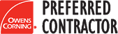 Owens Corning Preferred Contractor logo in red and black text.