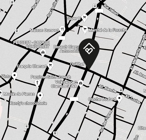 Une carte en noir et blanc d'une ville avec le numéro 18 au milieu