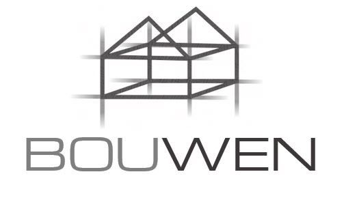 Logo with a geometric house outline and the word