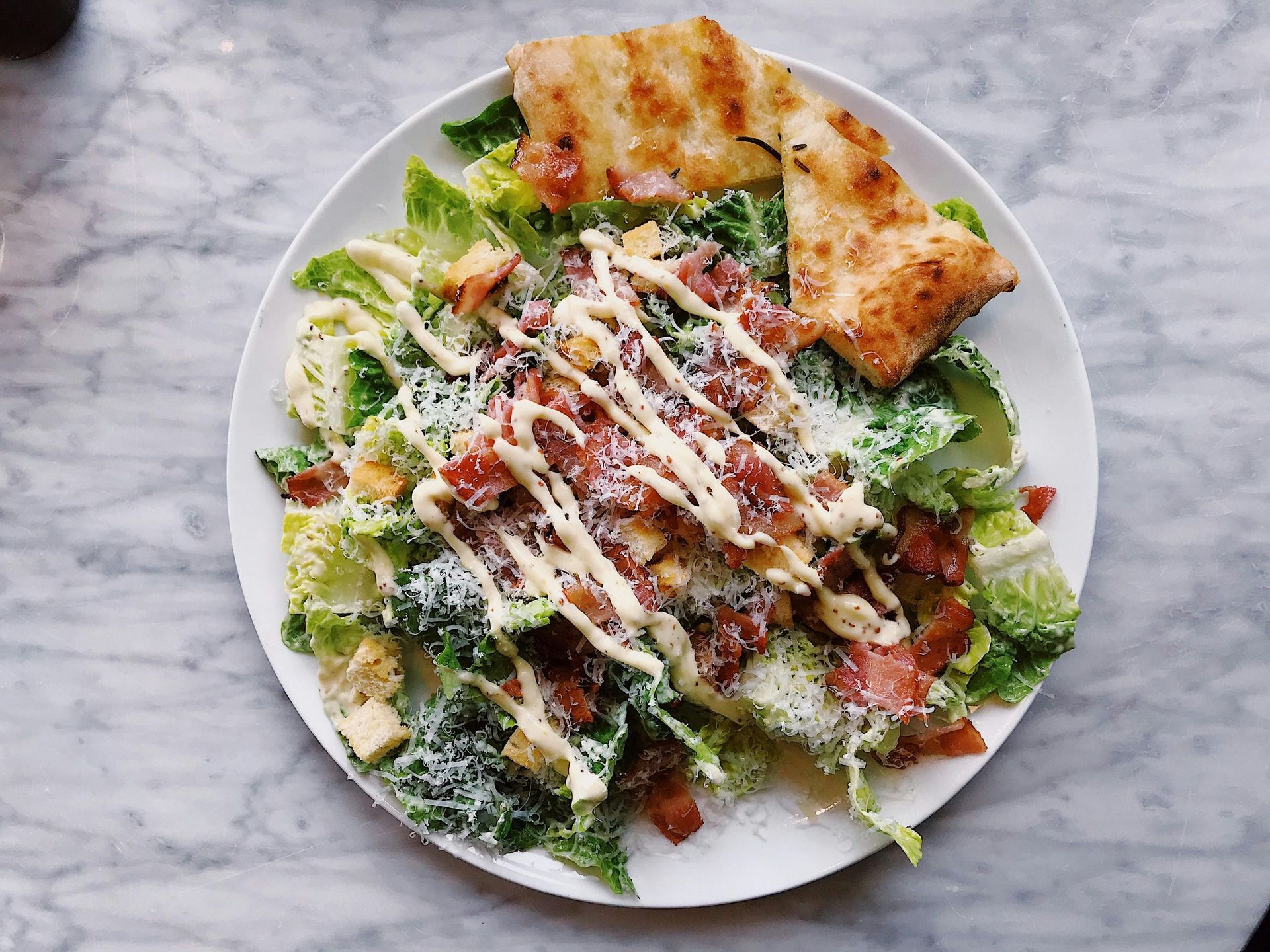 A close up of a plate of food on a table.