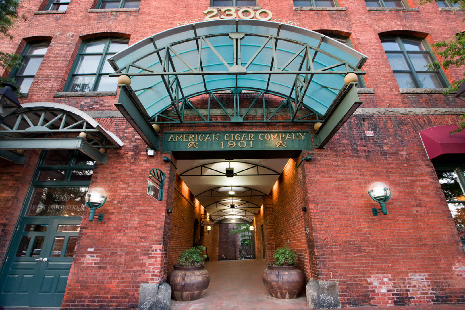 A brick building with the number 2300 on it.