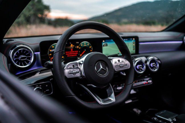 black mercedes interior