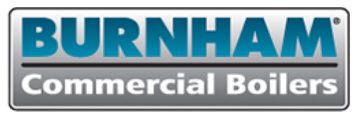 Burnham Commercial Boilers logo in blue and silver text