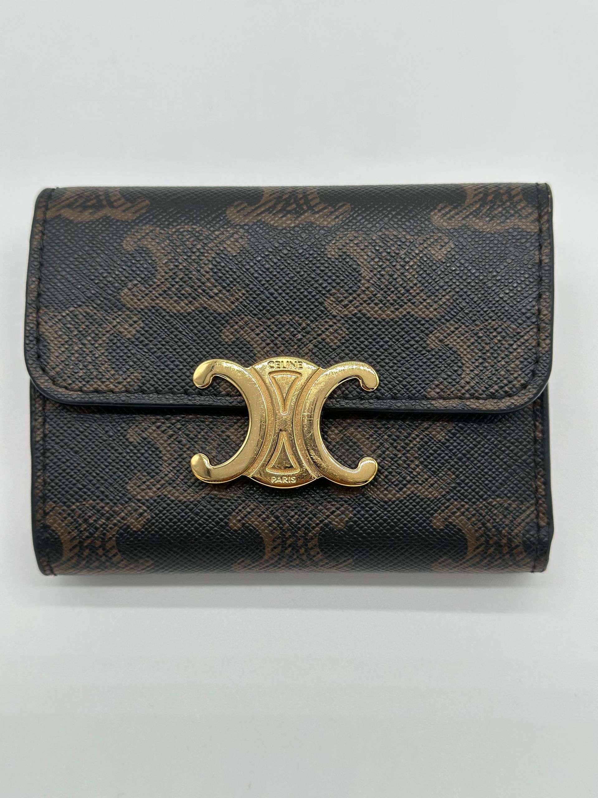 Celine Compact Wallet with Coin Triomphe (Monogram)