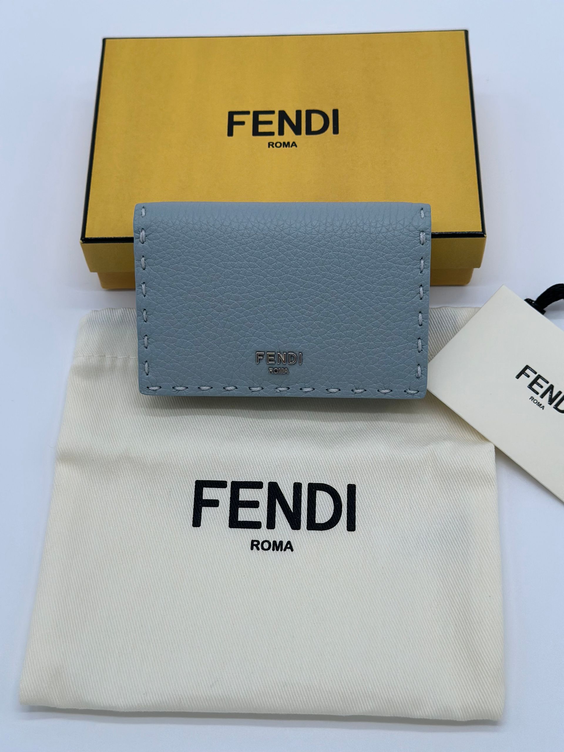 Fendi Leather Card Case (Blue)