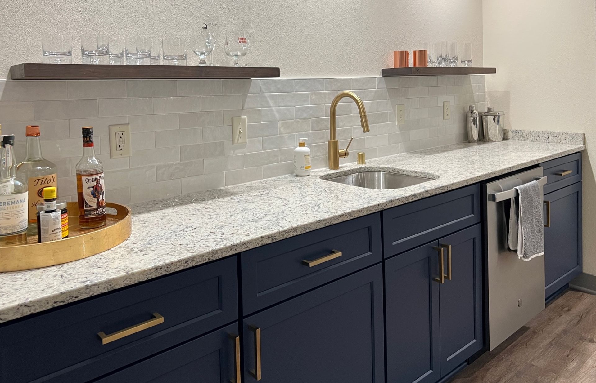 newly renovated basement kitchen