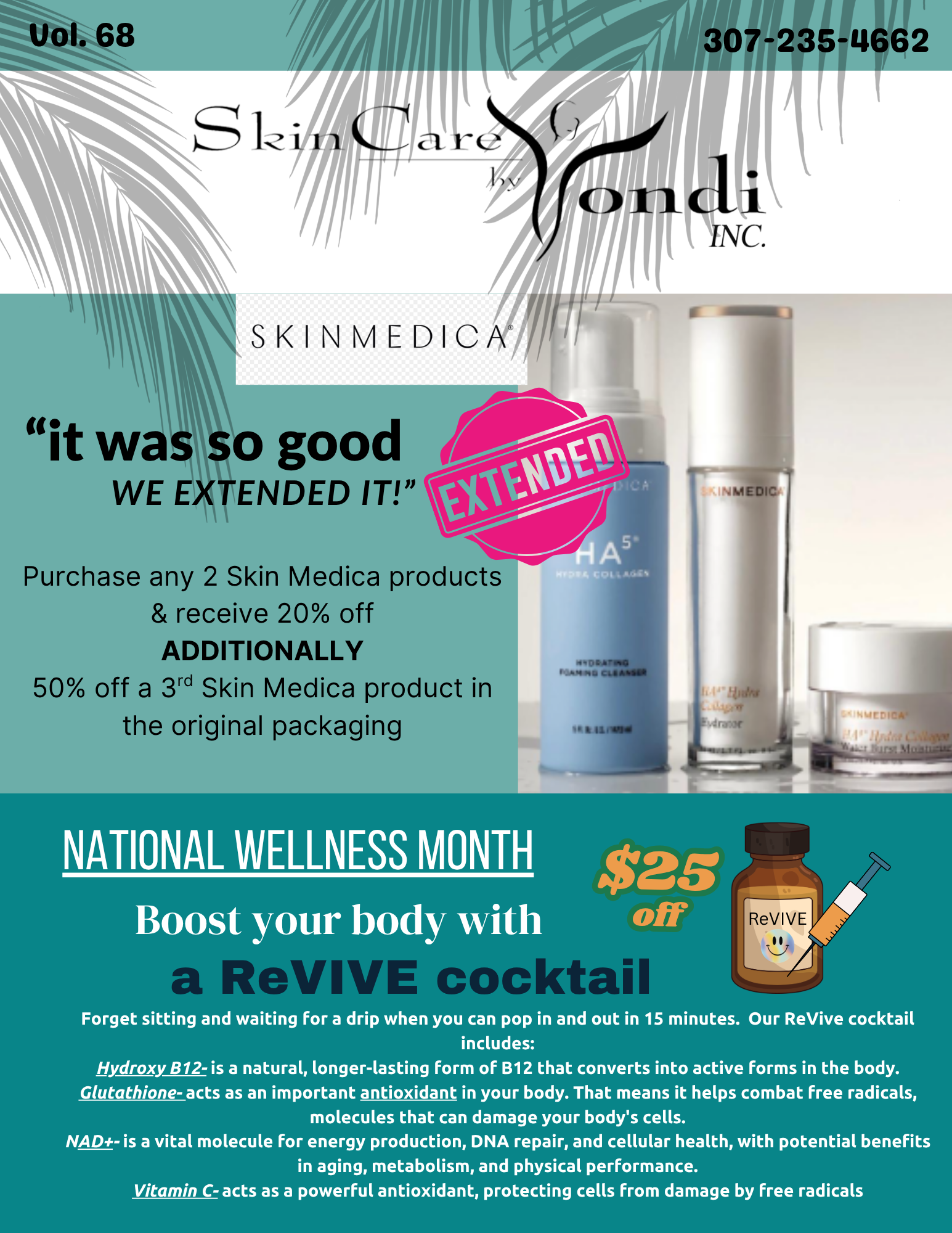 SkinCare India promo flyer with products, “WIN!” contest, and discount offers on a beige background