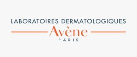 Avène Paris logo with “Laboratoires Dermatologiques” in gray and orange text on a white background
