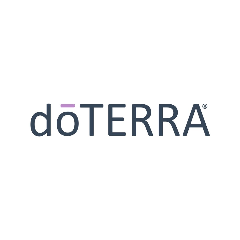 DōTERRA logo in dark gray with a purple accent on a white background