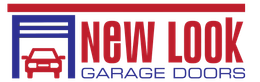 New Look Garage Doors logo with red and blue garage icon and company name